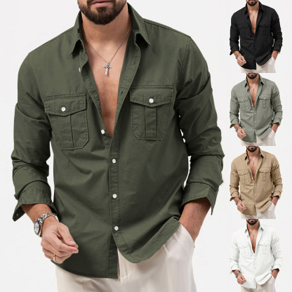 🔥BIG SALE 49% OFF🔥🔥Men's Multi-Pocket Casual Long Sleeve Shirt