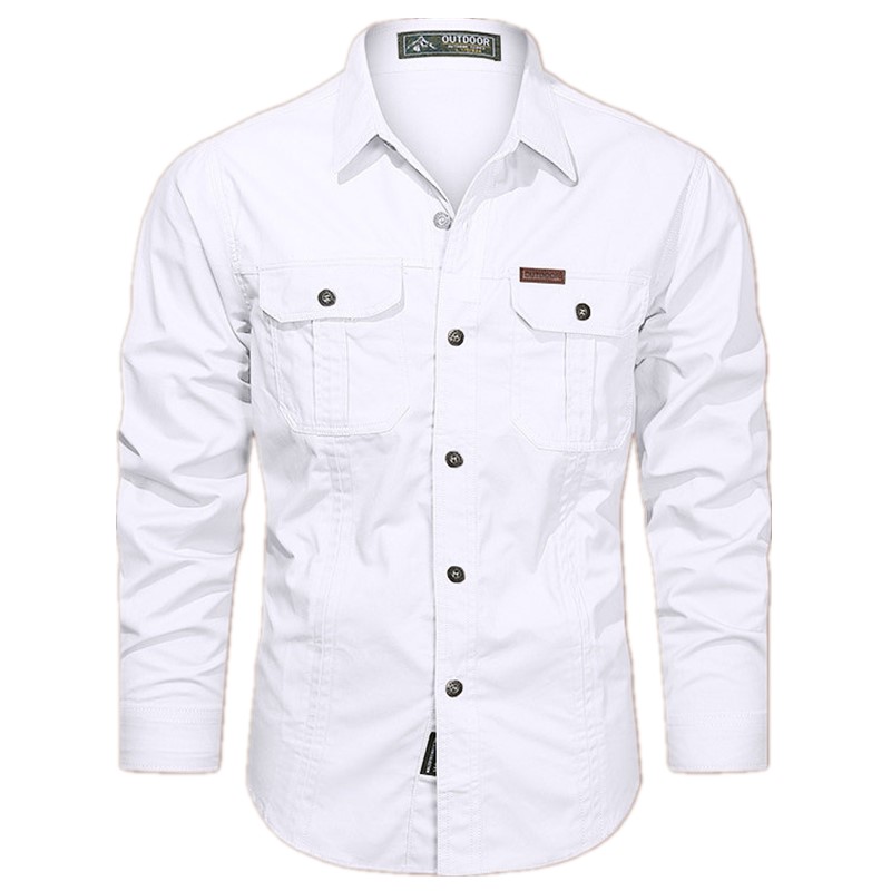 2024 New Cow Print Casual Men's Work Shirt Cargo Shirt
