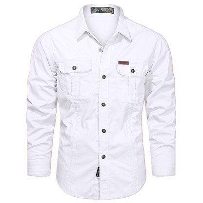 2024 New Cow Print Casual Men's Work Shirt Cargo Shirt