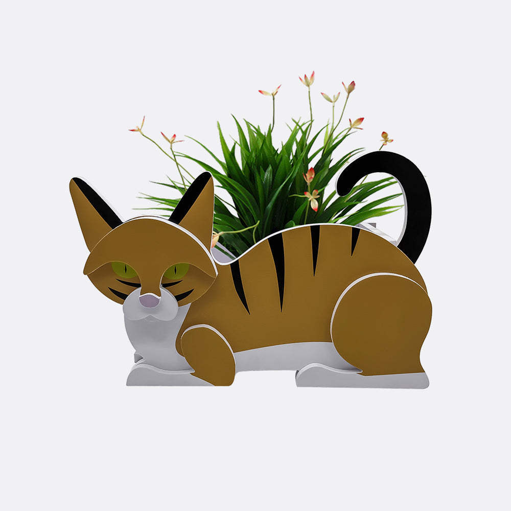 Orange White Cat Planter-PLAWLTD