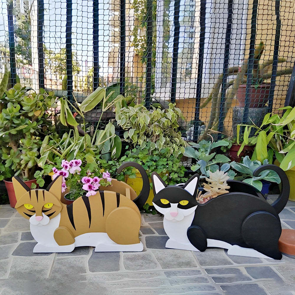 Orange White Cat Planter-PLAWLTD