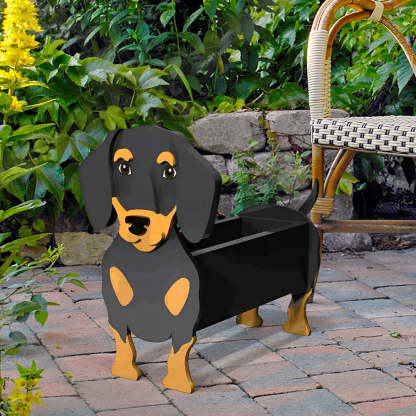 Black and Brown Dachshund Planter-PLAWLTD