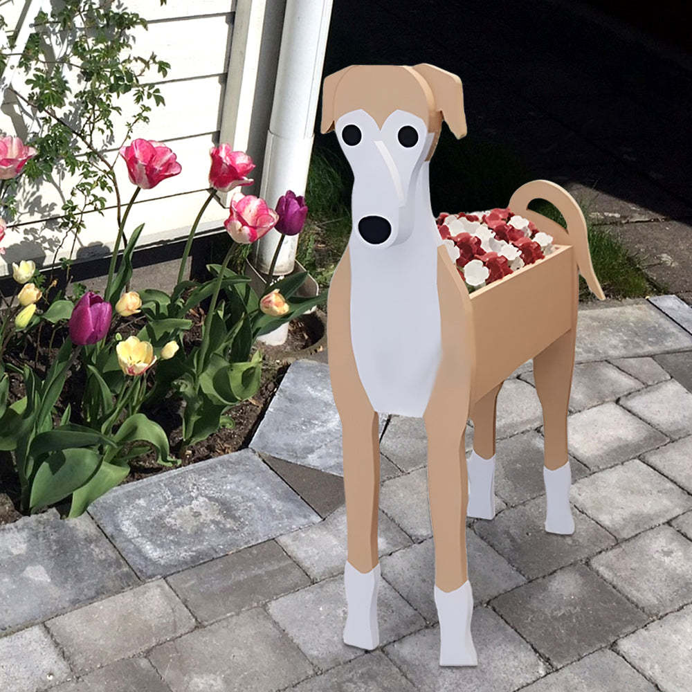 Brown Grey hound Dog Planter-PLAWLTD