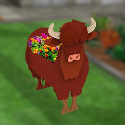 Highland Cow Planter-PLAWLTD