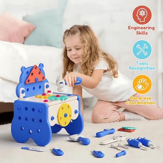 Hippo All-in-one Tool Hub DIY Montessori Tool Box Set🔧🔧