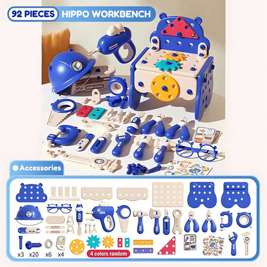 Hippo All-in-one Tool Hub DIY Montessori Tool Box Set🔧🔧-PLAWLTD