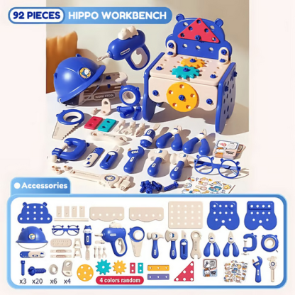 Hippo All-in-one Tool Hub DIY Montessori Tool Box Set🔧🔧
