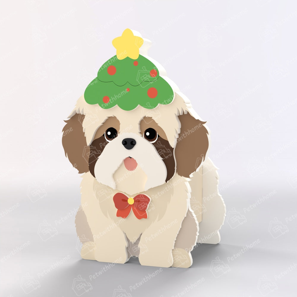 Shih Tzu Christmas Planter-PLAWLTD