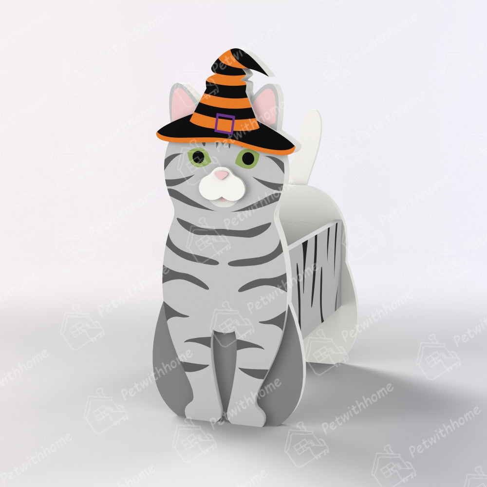 Silver Tabby Halloween Planter-PLAWLTD