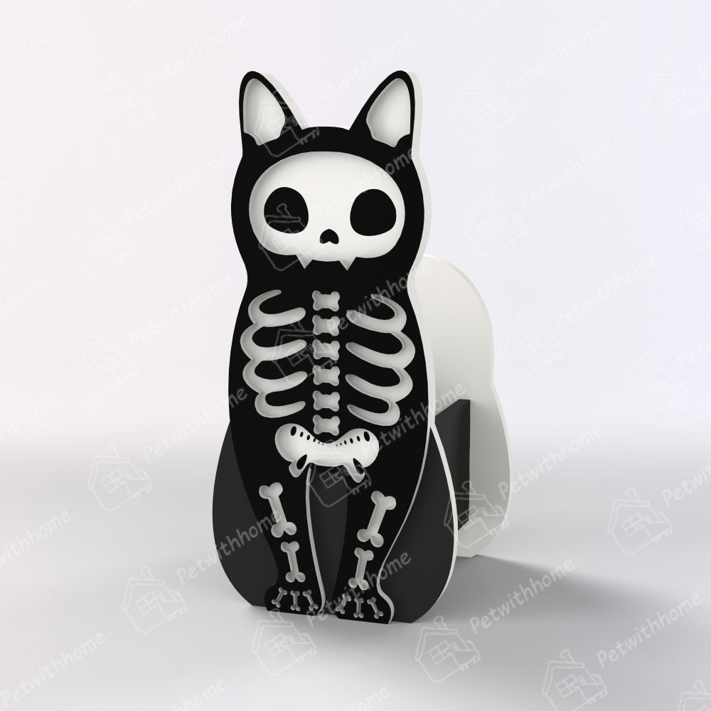 Skull Cat Halloween Planter-PLAWLTD