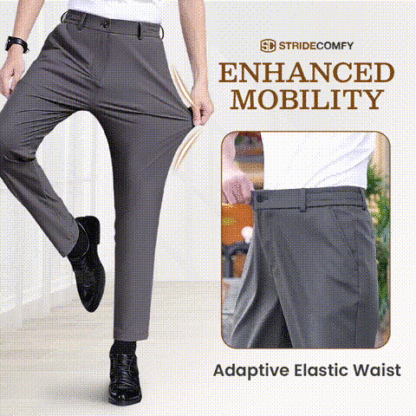 Men's Stretch Khaki Pants with Elastic Waistband-PLAWLTD