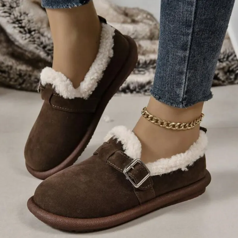 2024 Women's Plush Round Toe Slip-On Flats
