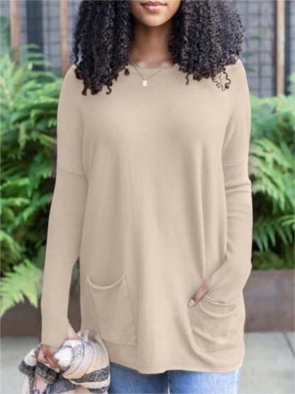 💥LONG SLEEVE THUMBHOLE SWEATER POCKET TUNIC💥