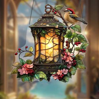🕯️🐦Lantern Robin Stained Art Ornament (8 inches)-PLAWLTD