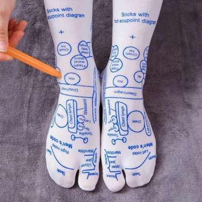 Reflexology Chart Socks with Trigger Point Massage Tool-PLAWLTD