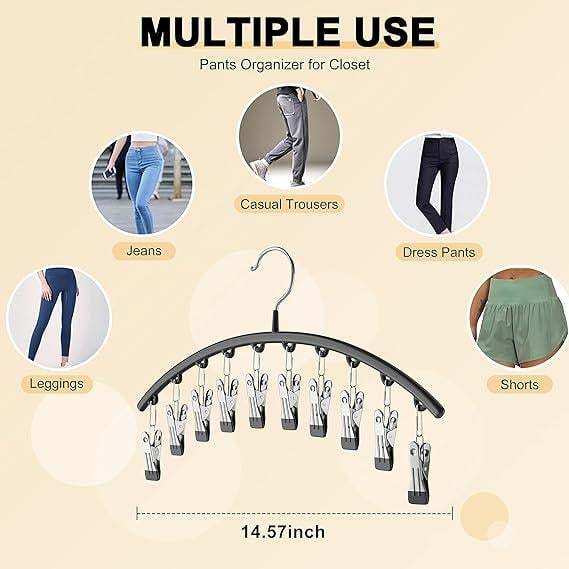 ☀️2025 Hot Sale 49% OFF-🐾Curved Design Hanger with 10 Clips