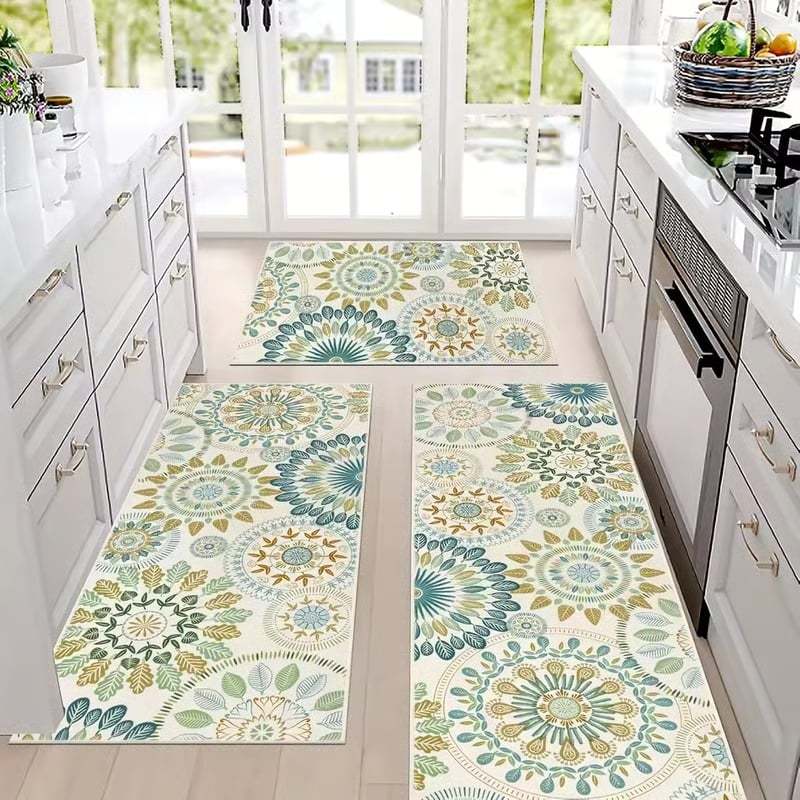 💖💖Boho Washable Kitchen Rugs Sets of 3 - Non Slip Kitchen Rugs-PLAWLTD