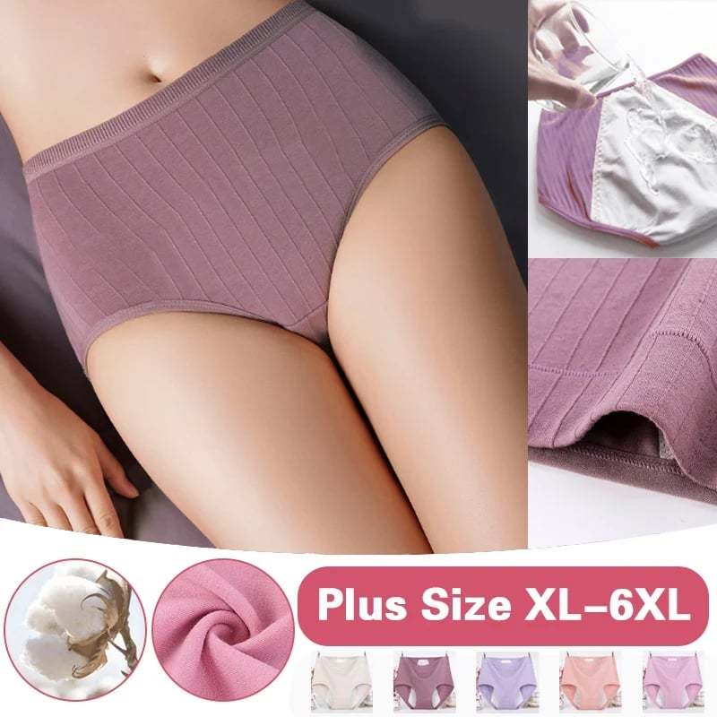 🔥HIGH WAISTS PLUS SIZE COTTON ANTIBACTERIAL  LEAK-PROOF PHYSIOLOGICAL UNDERWEAR