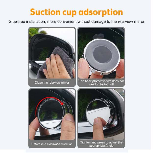 🚗Suction Cup Car Convex Blind Spot Mirror (1 Set / 2 Pcs)
