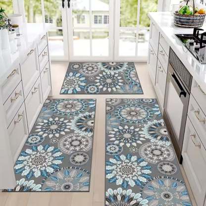 💖💖Boho Washable Kitchen Rugs Sets of 3 - Non Slip Kitchen Rugs-PLAWLTD