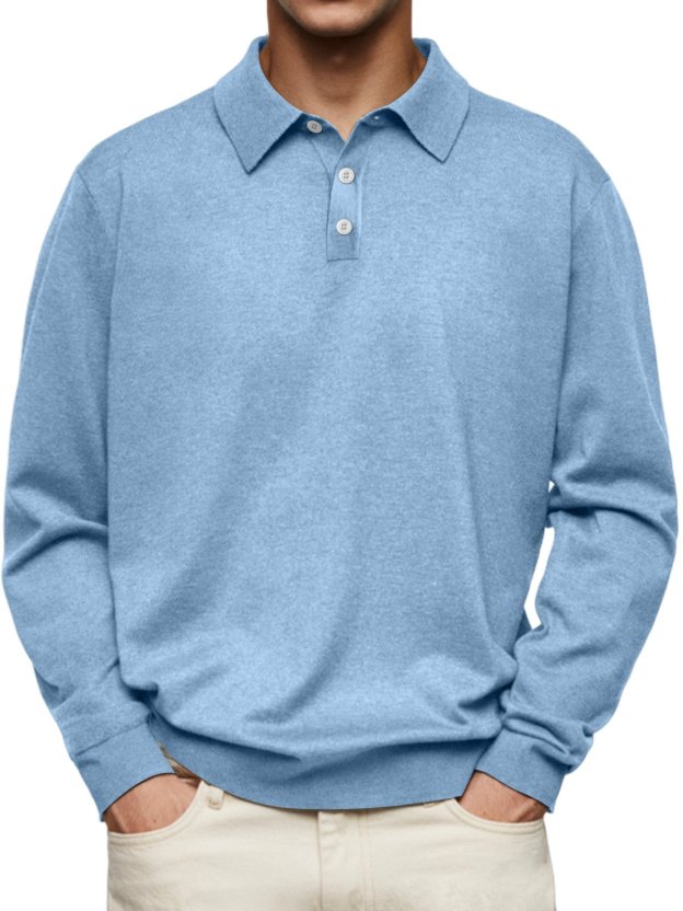 ❄️Winter Sales 70%OFF🔥Men's Casual and Comfortable Solid Color Lapel Long Sleeve POLO Shirt