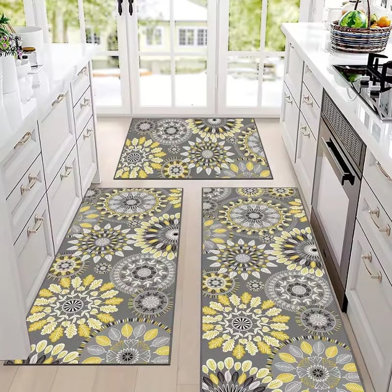 💖💖Boho Washable Kitchen Rugs Sets of 3 - Non Slip Kitchen Rugs-PLAWLTD