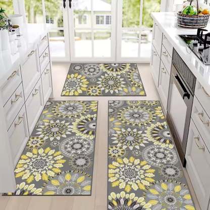 💖💖Boho Washable Kitchen Rugs Sets of 3 - Non Slip Kitchen Rugs-PLAWLTD