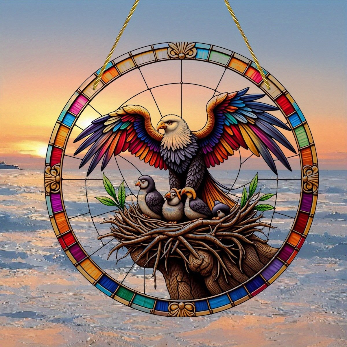 🦅 Majestic Eagle Family Suncatcher (8 inches)-PLAWLTD