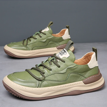 Men's Italian Genuine Leather Shoes Waterproof Anti-Slip Cushioned Sneaker