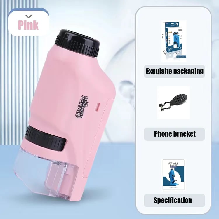 ✨This Week's Special Price 💥 Kid's Portable Pocket Microscope With Adjustable Zoom 60-120x