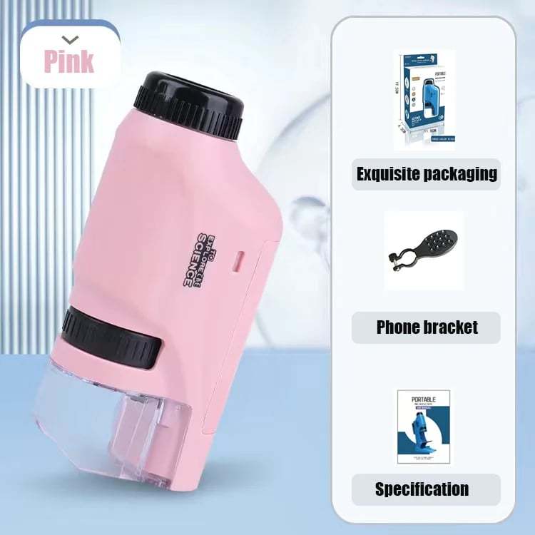 ✨This Week's Special Price 💥 Kid's Portable Pocket Microscope With Adjustable Zoom 60-120x