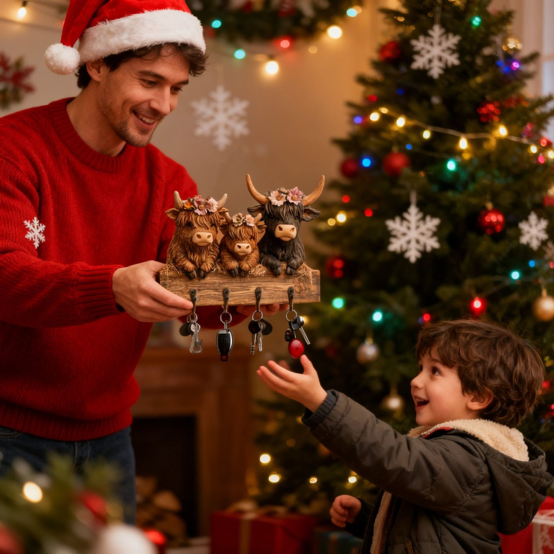 Christmas Sale 49% Off🎄Rustic Highland Cow Wooden Ornament 🐮