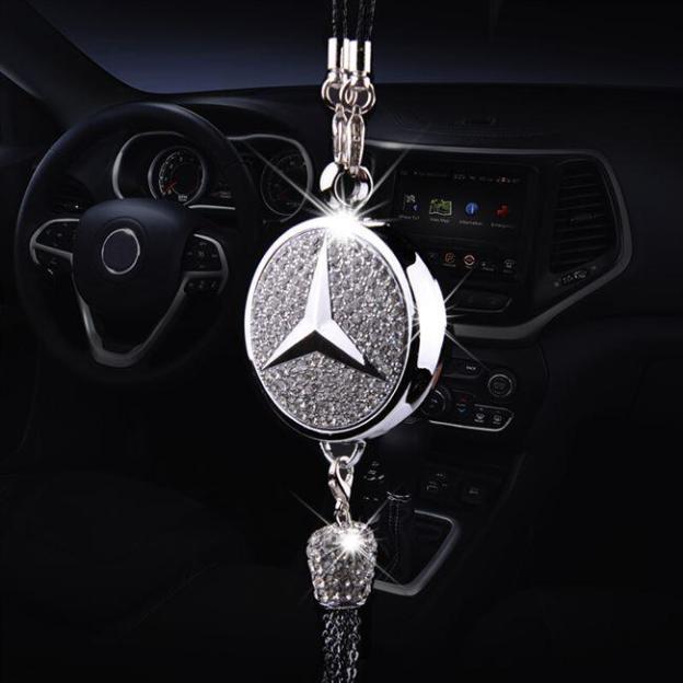 📣High-End Car Rearview Mirror Diamond-Encrusted Perfume Pendant