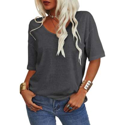 ✨Women's Solid Color V-Neck T-shirt [On Sale & Quick Ship!]-PLAWLTD