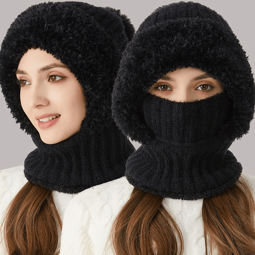 🧣3-in-1 Women's Beanie Hat with Scarf & Mask – Cozy Winter Essential