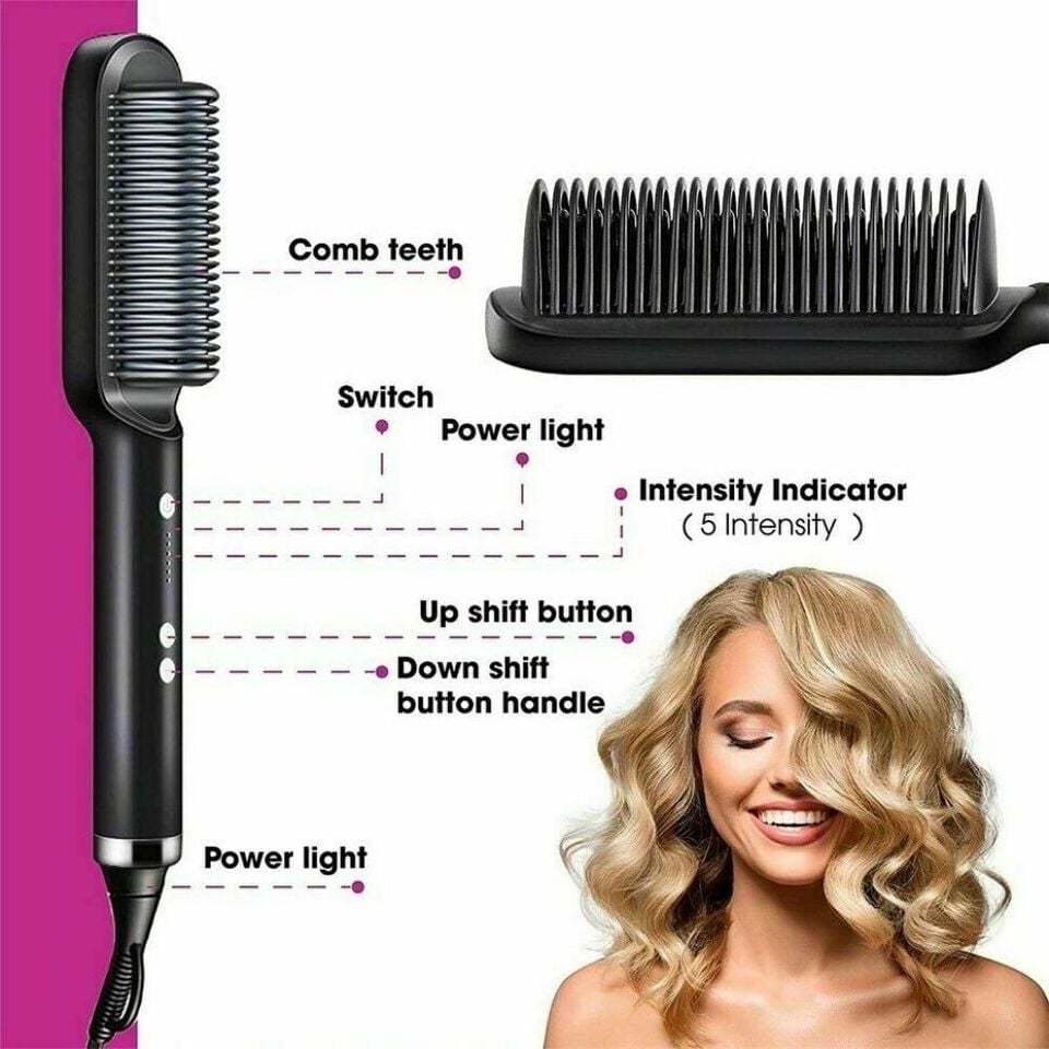 🎁Negative Ion Hair Straightener Brush-PLAWLTD