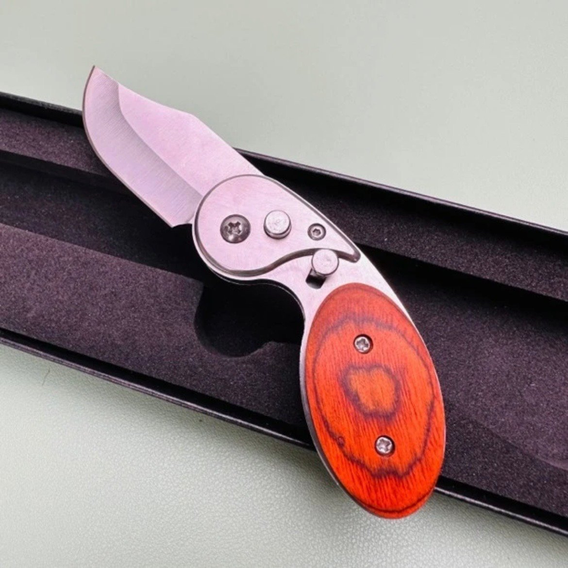 🎁LAST DAY SALE 70% OFF-Wood Handle Outdoor Mini Folding Knife For Camping And Survival-Best Gift
