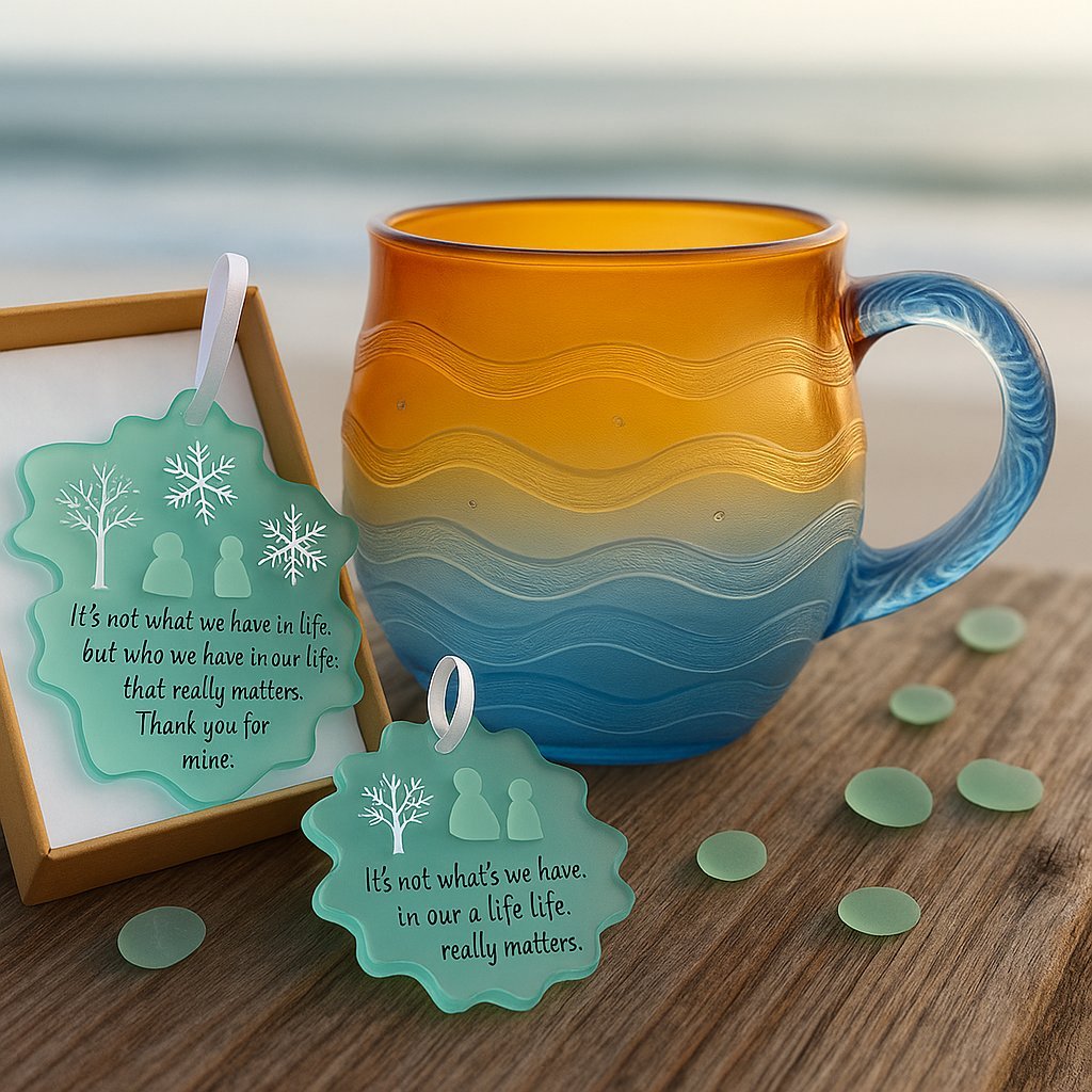 🎄Unique gift🔥100% handmade sea glass wave cup🎁Enjoy buy one get one free