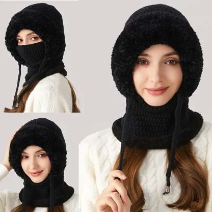 🧣3-in-1 Women's Beanie Hat with Scarf & Mask – Cozy Winter Essential