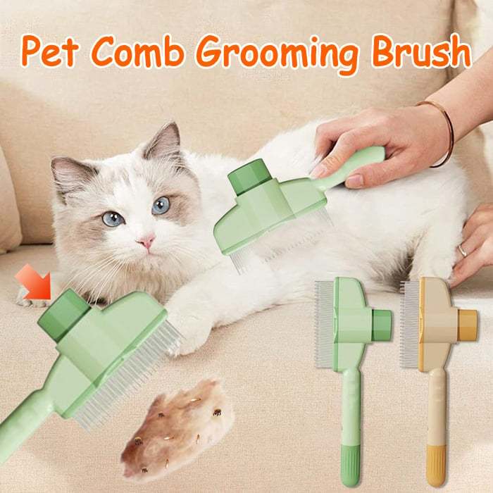 👋Say goodbye to floating hairs and fleas🔥Pet Comb Grooming Brush