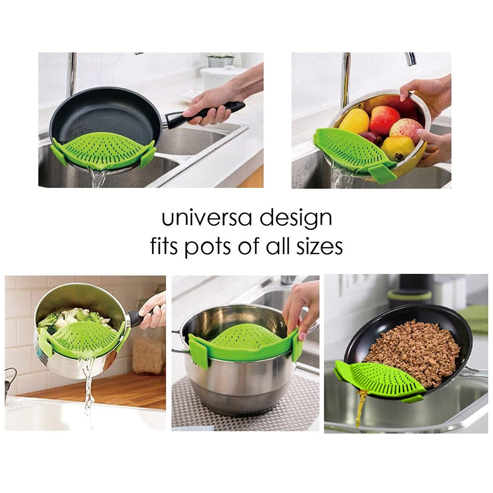 LAST DAY 49% OFF💧Silicone Clip-On Strainer - Fits All Pots and Bowls