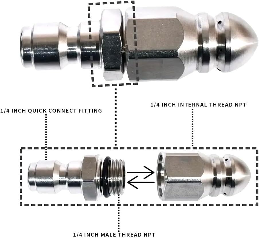 🚿1/4" High Pressure Sewer Jet Nozzle (2 Pcs) 🔥