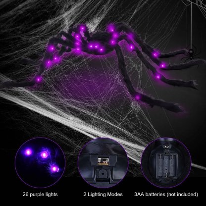 💥LAST DAY SALE 49% OFF-500CM Spider web Halloween Decorations Glowing Spider-PLAWLTD