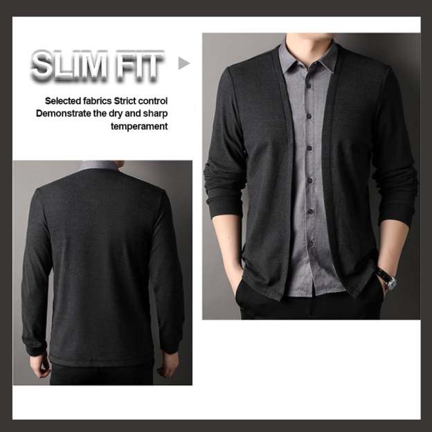 🔥Men's fake two-piece shirt collar knitted cardigan! 👔✨58% OFF!