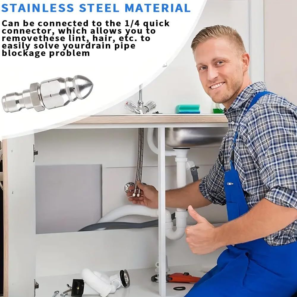 🚿1/4" High Pressure Sewer Jet Nozzle (2 Pcs) 🔥