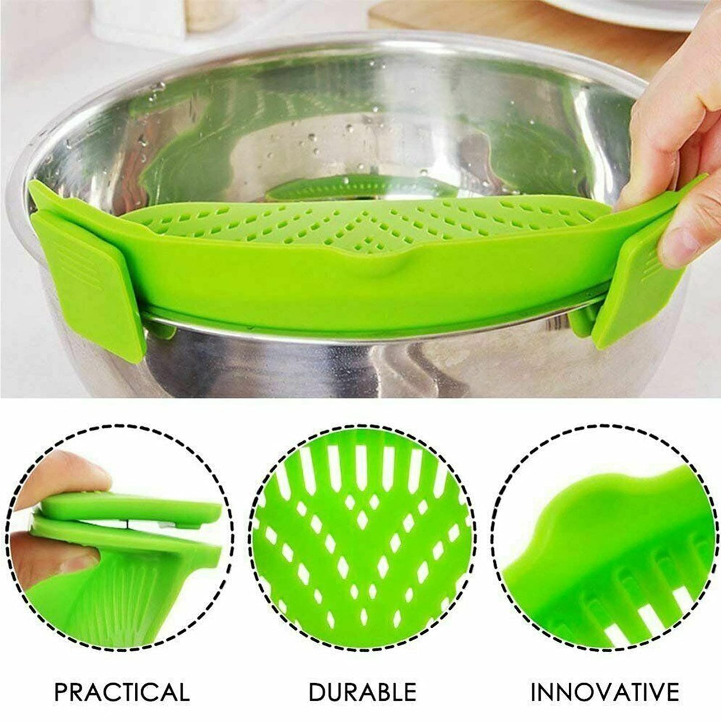 LAST DAY 49% OFF💧Silicone Clip-On Strainer - Fits All Pots and Bowls