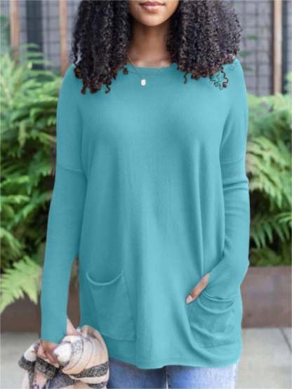 💥LONG SLEEVE THUMBHOLE SWEATER POCKET TUNIC💥