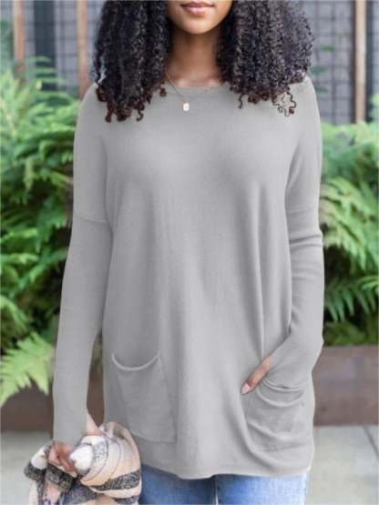 💥LONG SLEEVE THUMBHOLE SWEATER POCKET TUNIC💥