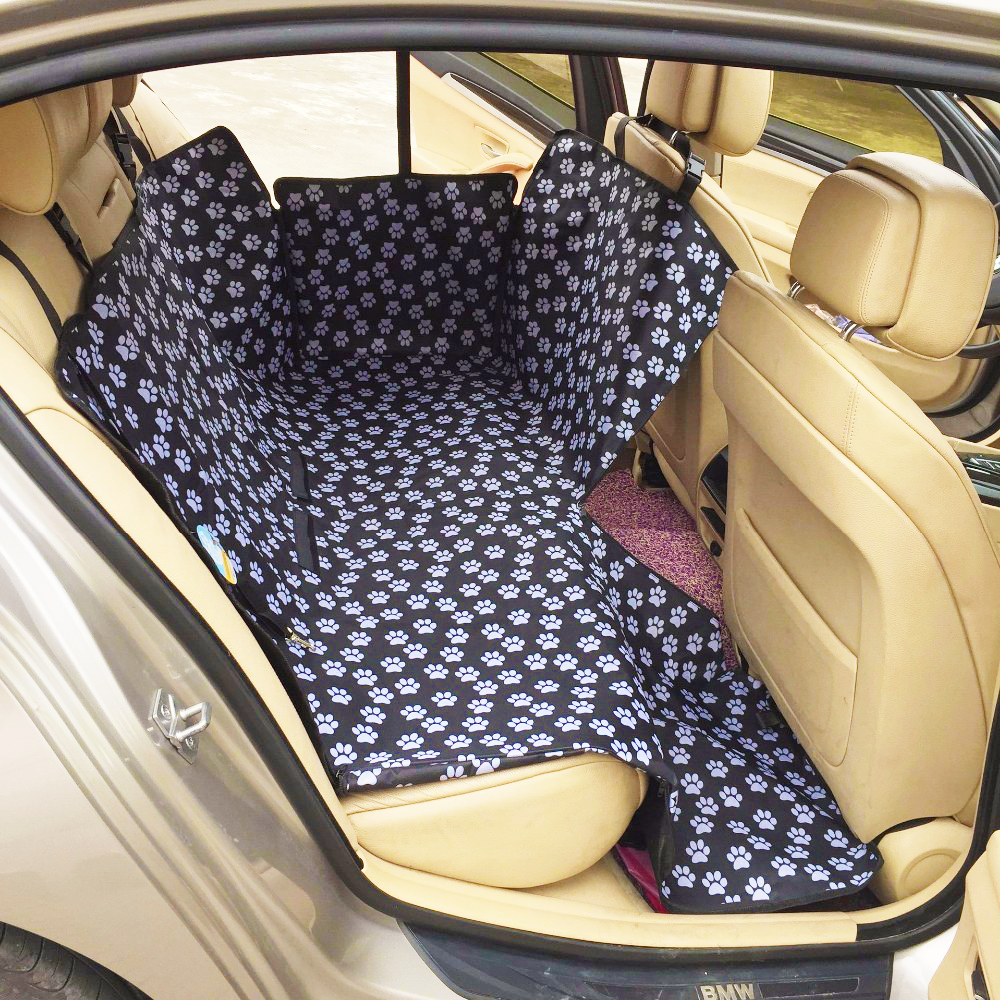 Paw Prints Waterproof Backseat Cover