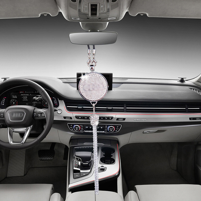 📣High-End Car Rearview Mirror Diamond-Encrusted Perfume Pendant